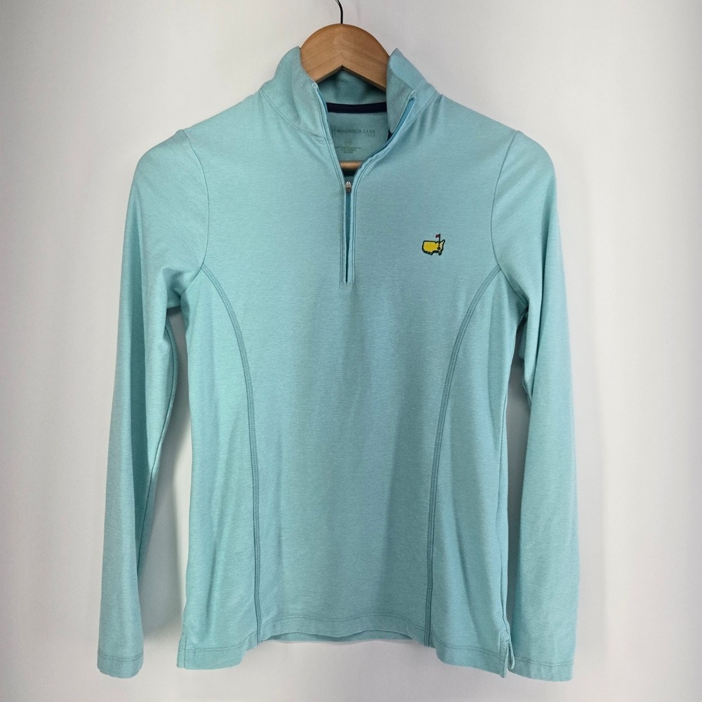 Magnolia Lane Masters Golf Pullover Women XS Blue 1/4 Zip Tech Long Sleeve Shirt